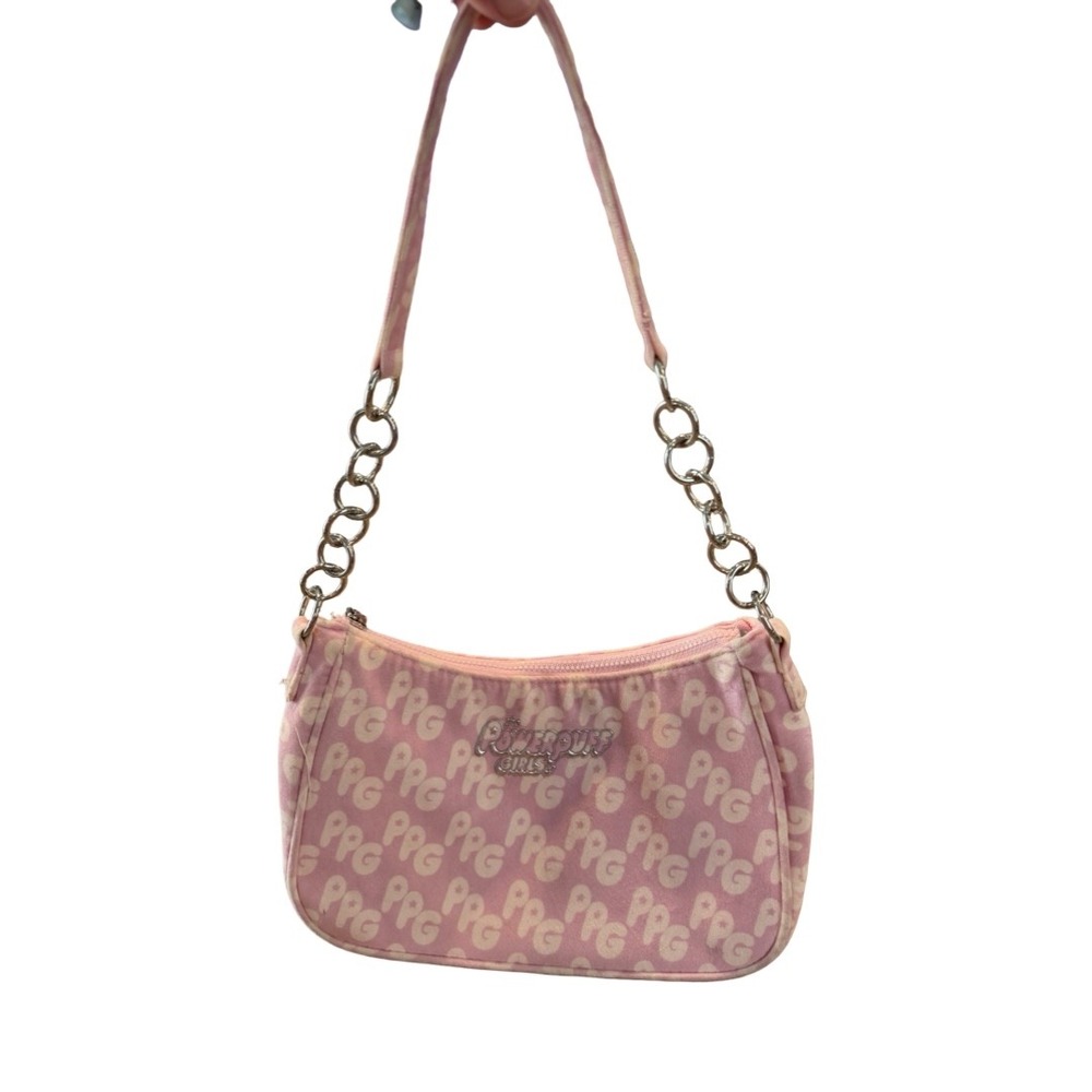 The Powerpuff Girls Pink Monogram Baguette Shoulder Bag Y2K PPG Small Purse